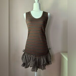 We The Free Striped Ruffle Tunic Dress